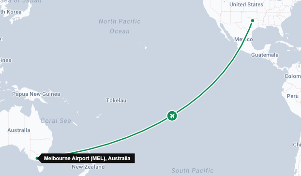 Dallas (DFW) → Melbourne (MEL)