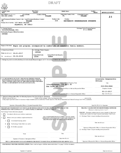 How to Request a DS-2019 Form For J-1 Visa