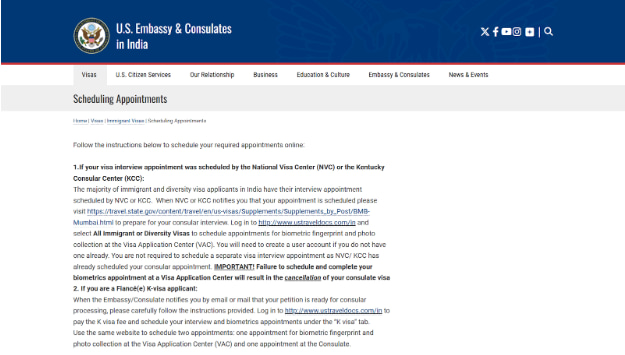 Schedule Your Visa Interview Appointment